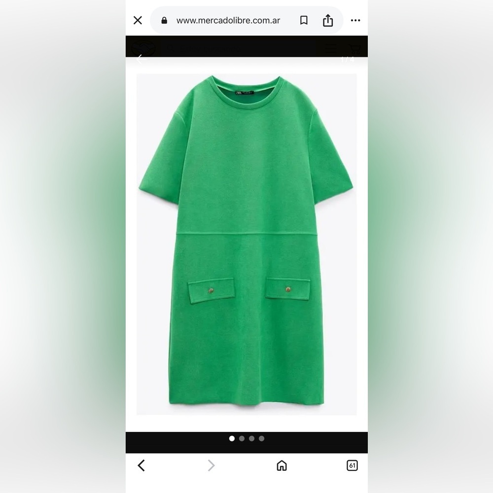 Zara Bright Green Mini Dress - Picture 4 of 6